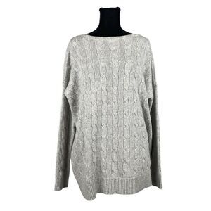 Ralph Lauren Sport Gray Cable Knit Wool High Neck Sweater - Women’s M